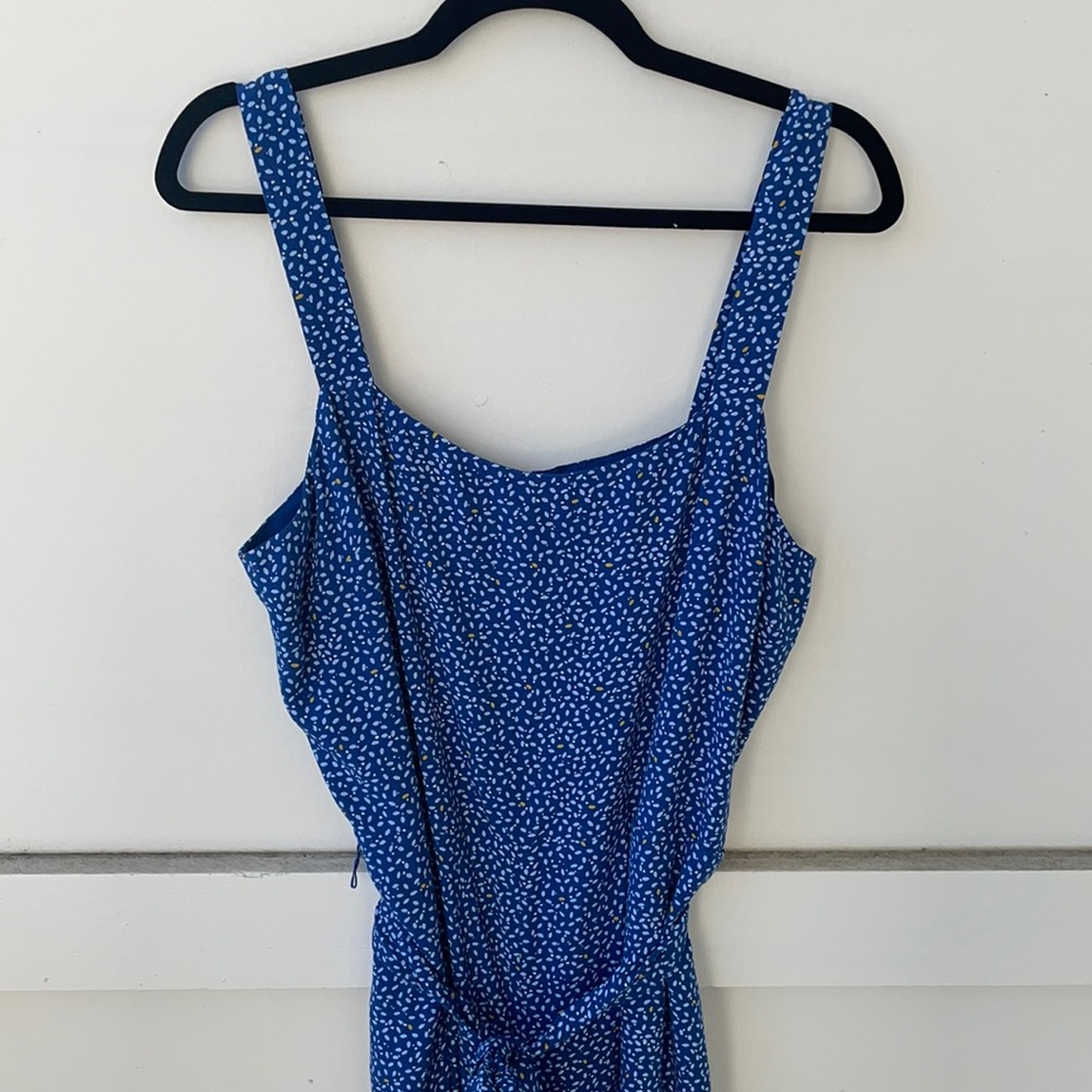 GAP Blue Print Apron Wide-Leg Jumpsuit - Picture 3 of 6